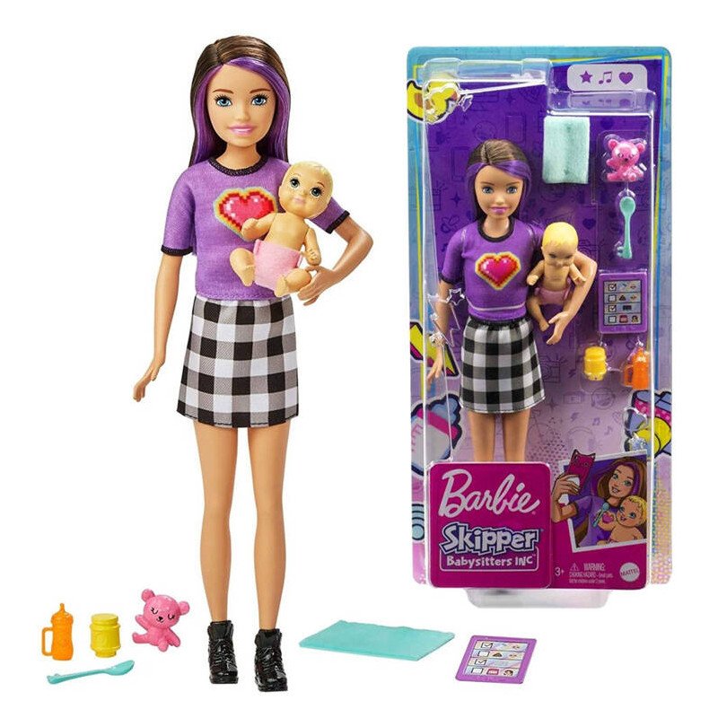 Mattel Barbie Skipper Babysitter Doll - Barna Barbie babával (GRP10)