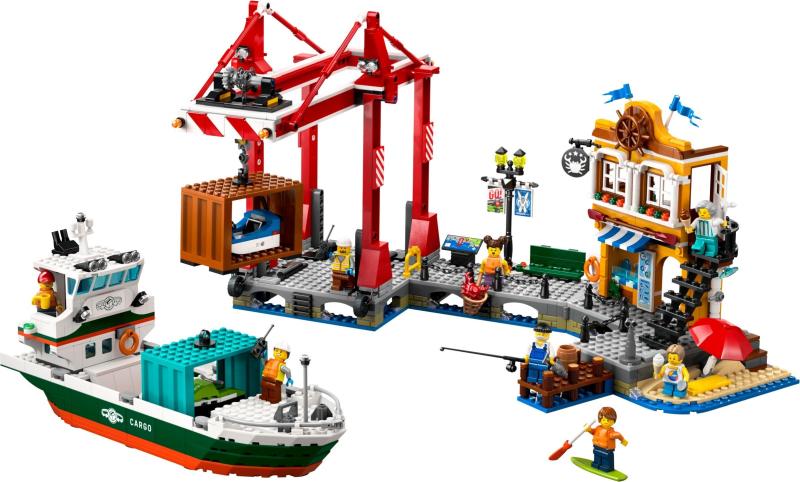 LEGO® City - Tengerparti kikötő teherszállító hajóval (60422)