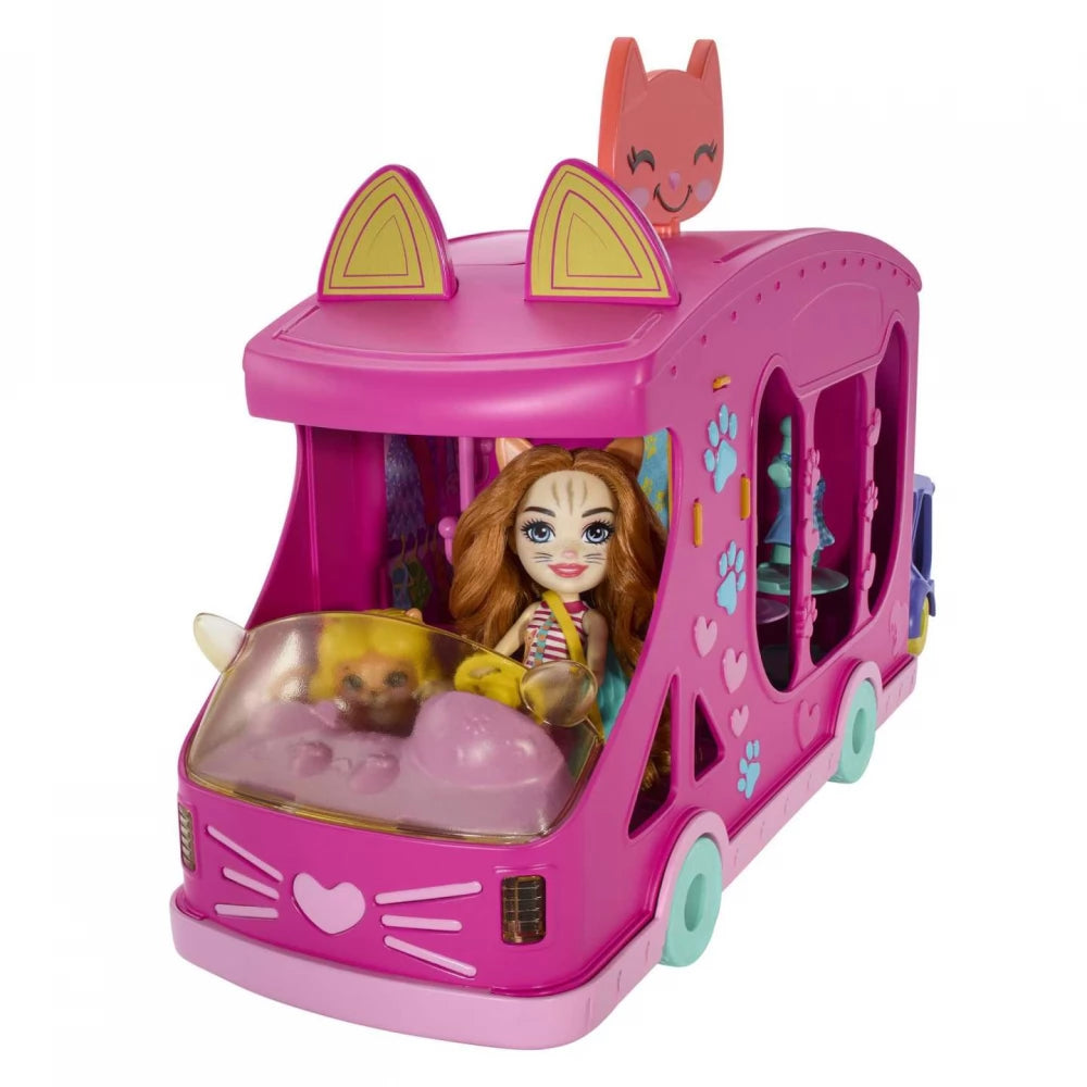 MATTEL Enchantimals Caddy mobil divat ruhabolt szett kerekeken (HPB34)