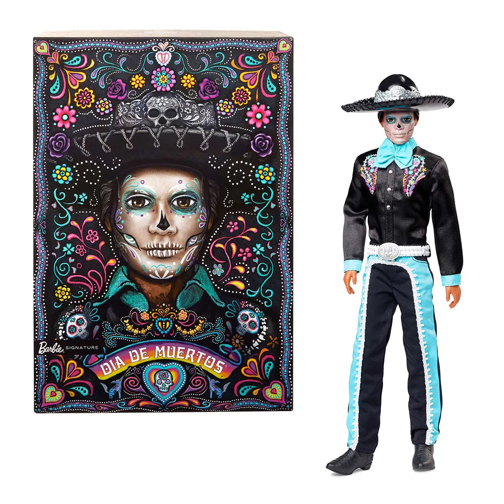 Mattel Barbie Signature Día De Muertos 2024 Ken baba fekete öltönyben, kalapban (HRM73)