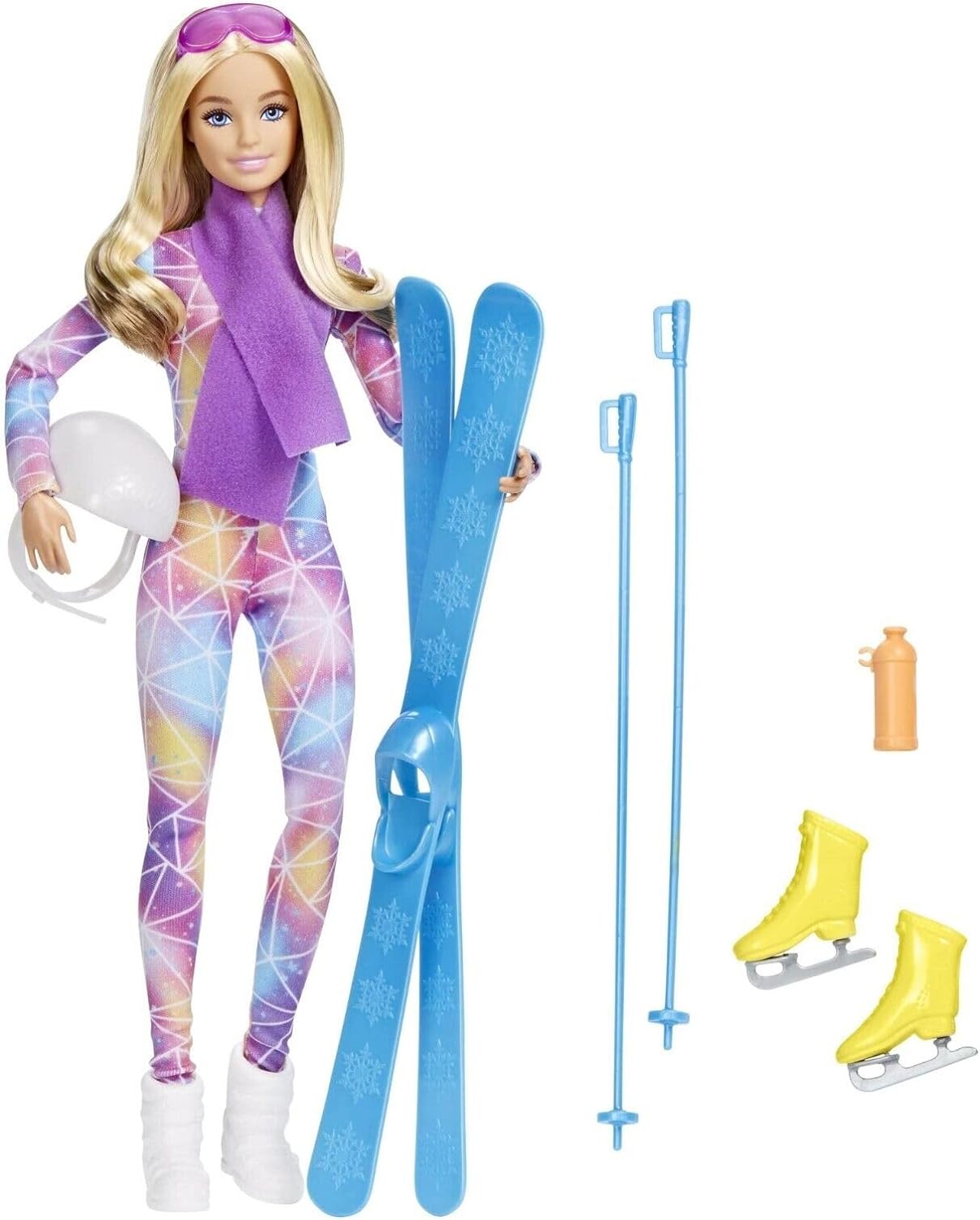 Mattel Barbie Winter Sports Skier You Can Be Anything baba, sílécekkel, 30cm (HCN33)