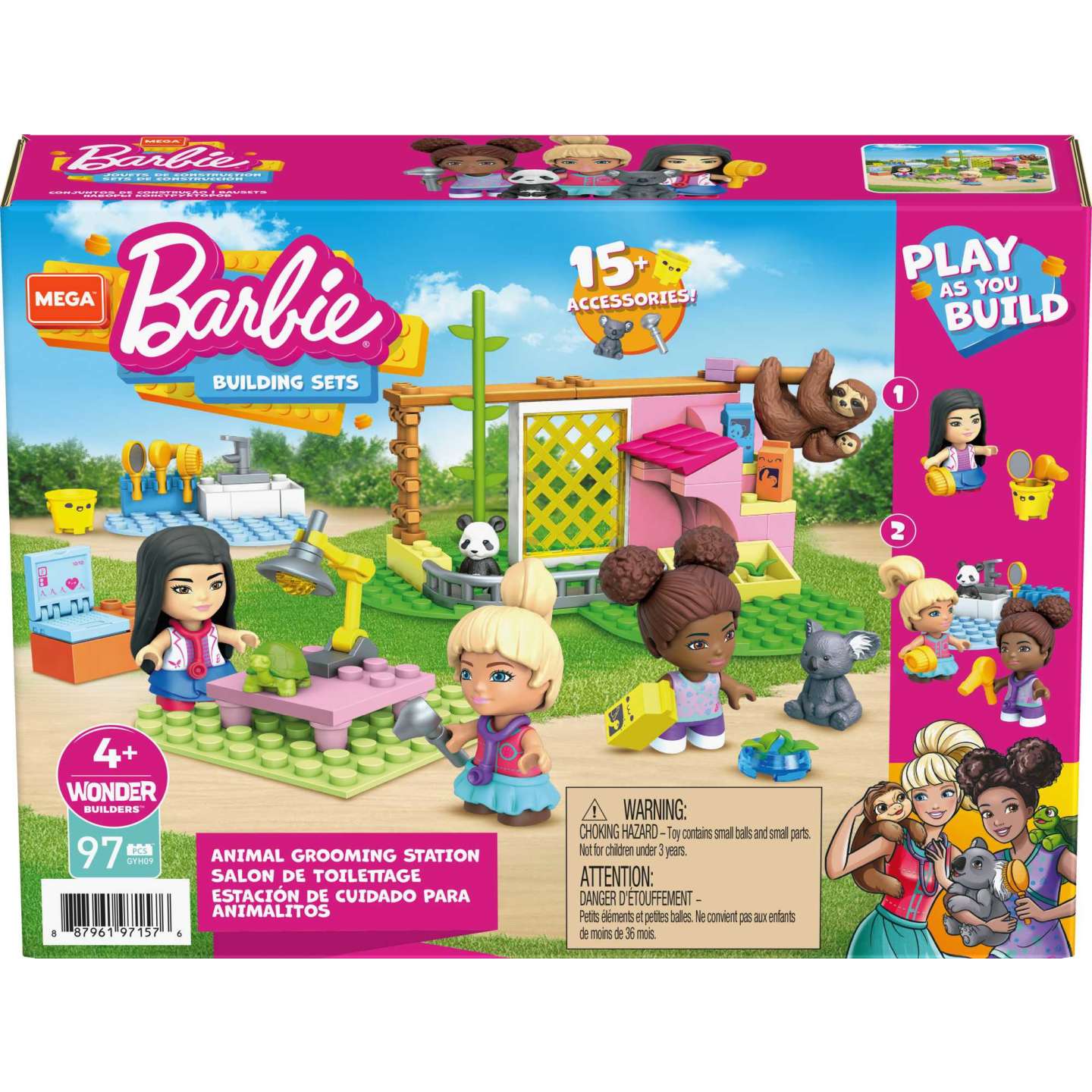 Mattel Mega Bloks építőkészlet, Barbie állat klinika (GYH09)