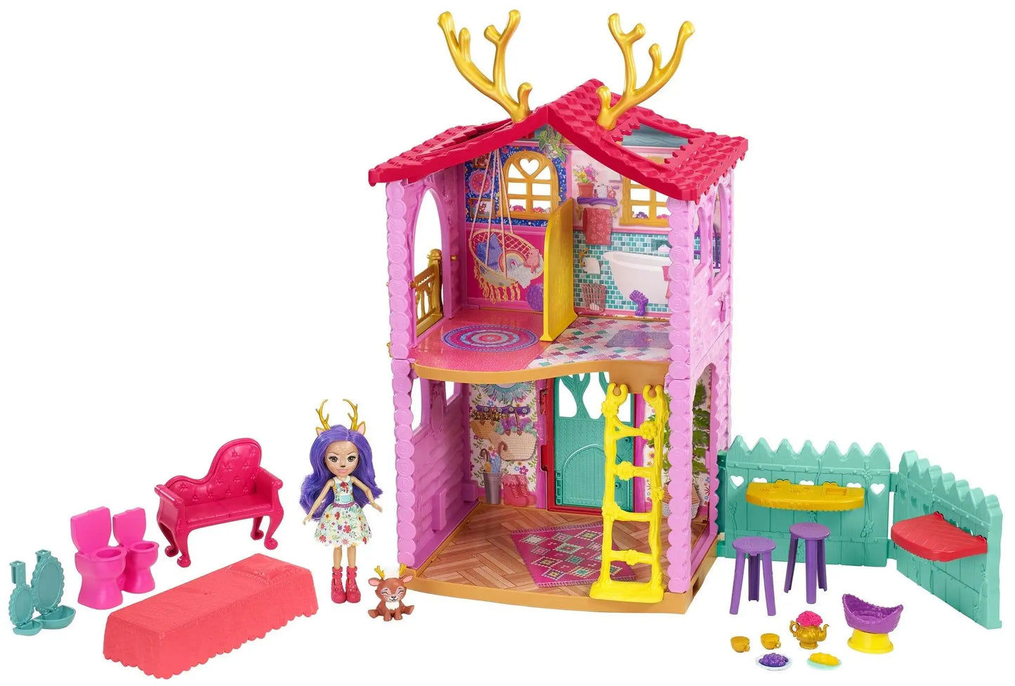 Mattel Enchatimals Danessa Deer baba házzal játékkészlet (GYJ18)