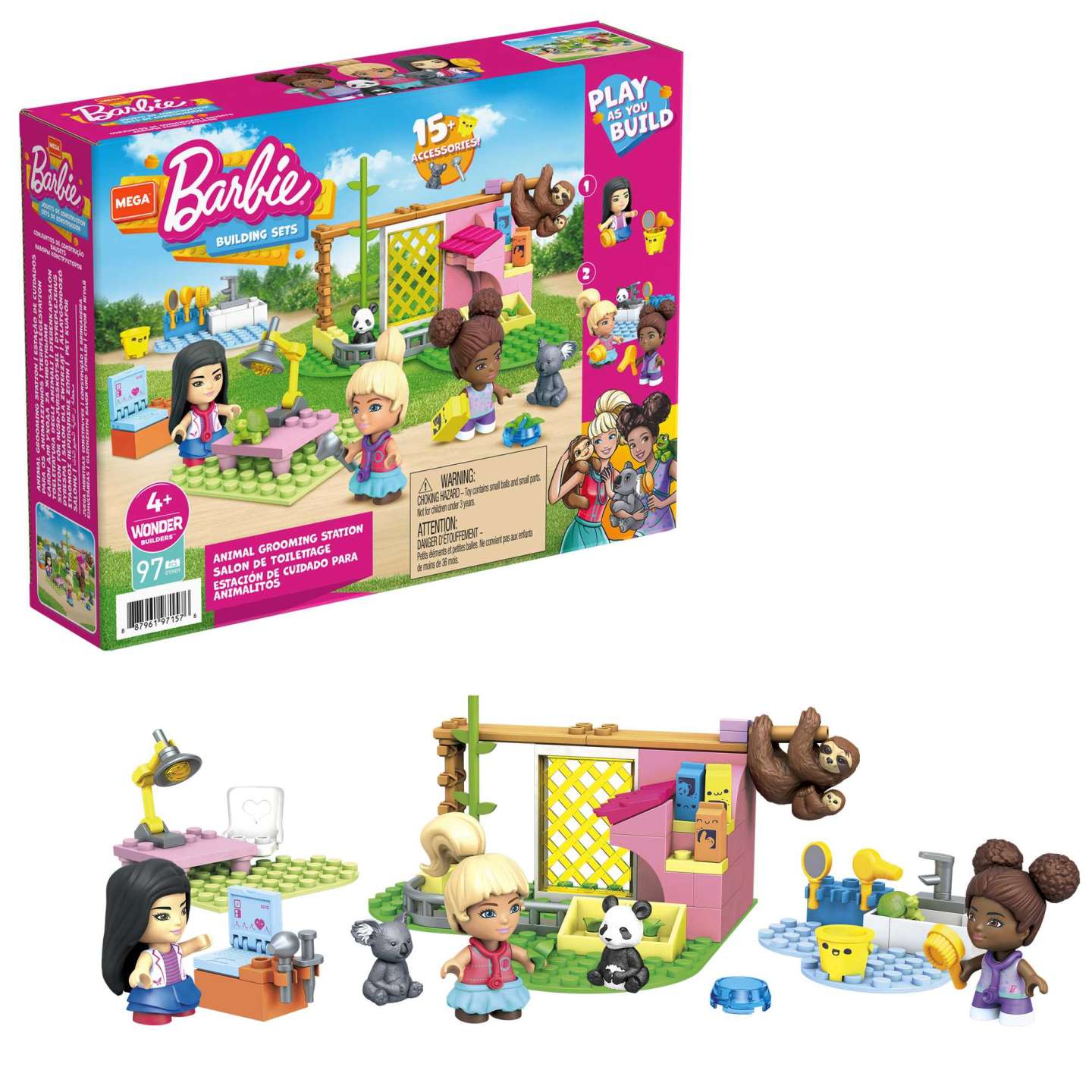 Mattel Mega Bloks építőkészlet, Barbie állat klinika (GYH09)