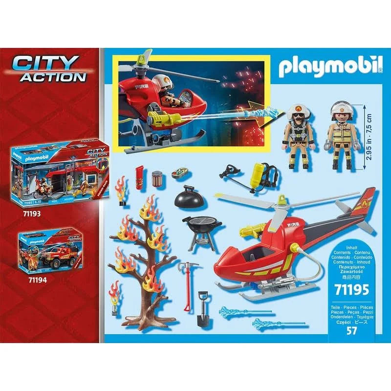 Playmobil - City Action Tűzoltósági helikopter vízágyúval (71195)