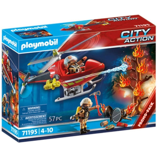 Playmobil - City Action Tűzoltósági helikopter vízágyúval (71195)