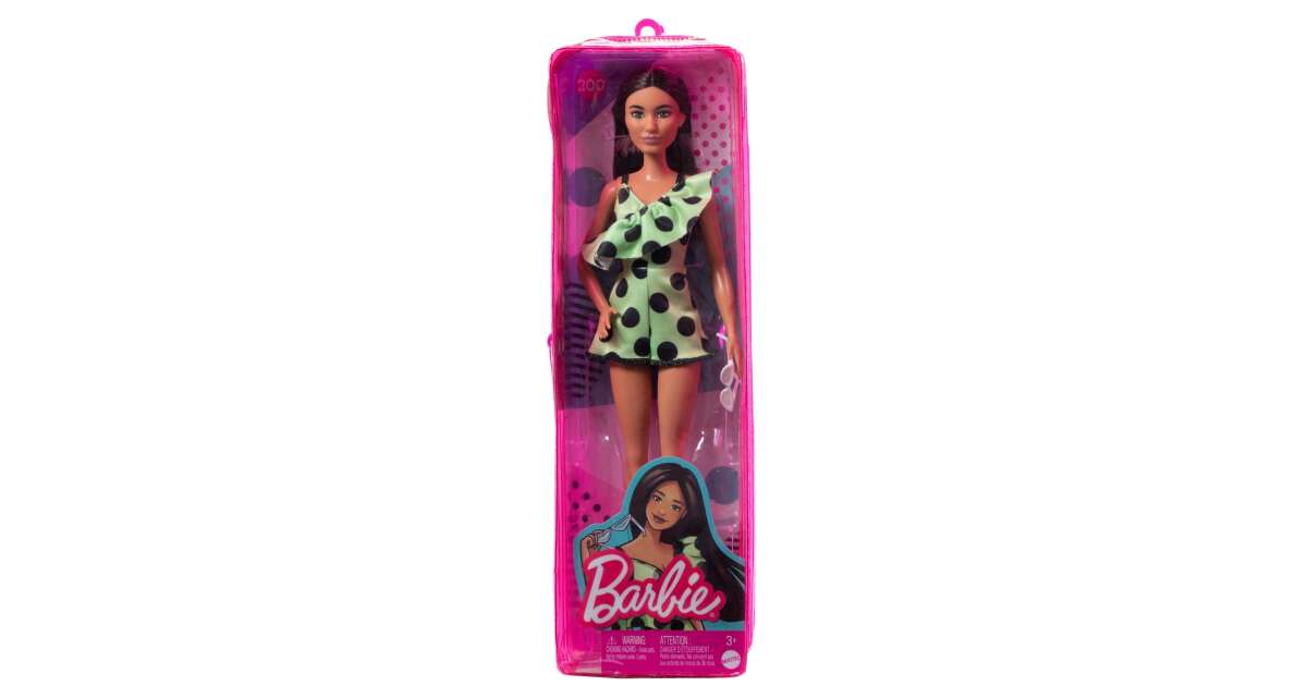 Mattel Barbie - Fashionista barátnők - fekete pöttyös ruhában (HJR99)