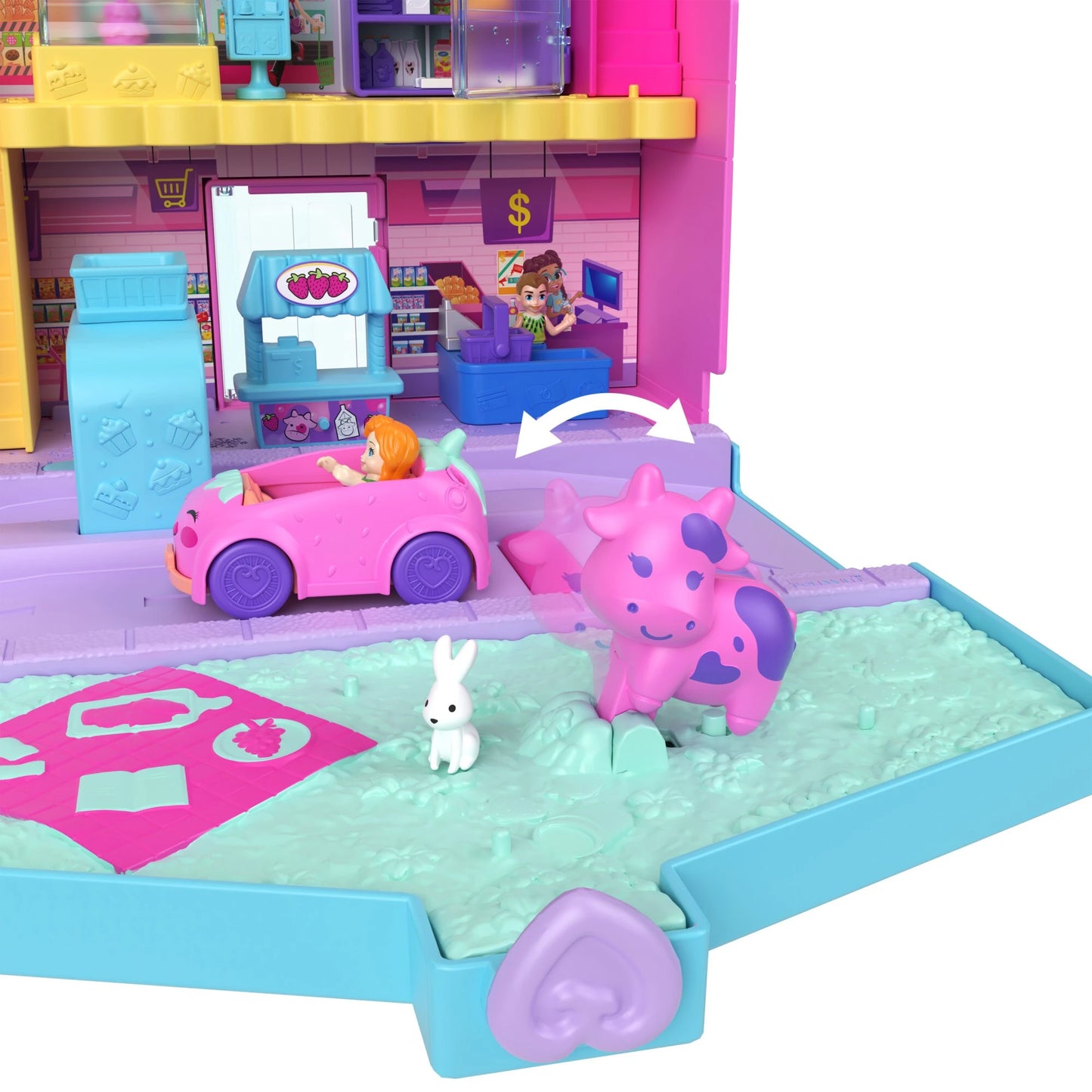 Mattel Polly Pocket Pollyville Fresh Market Baba és játékszett (HRD45)