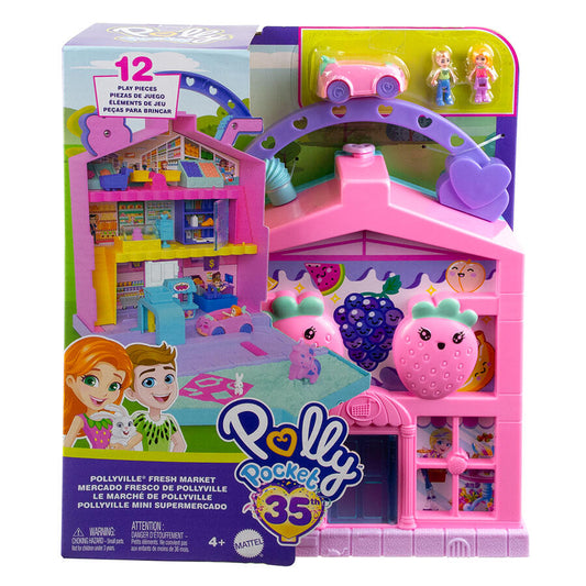 Mattel Polly Pocket Pollyville Fresh Market Baba és játékszett (HRD45)