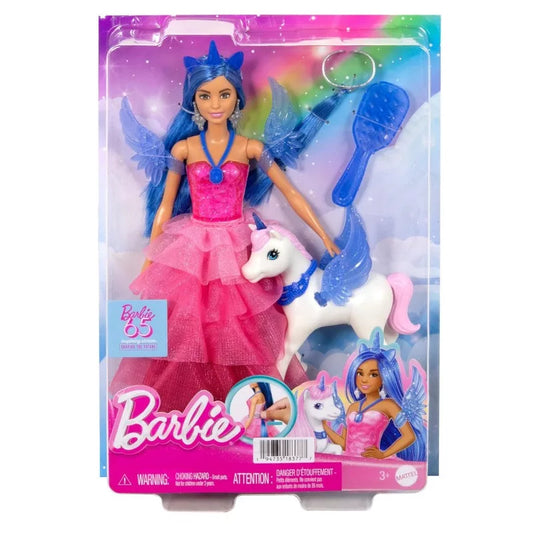 Mattel Barbie 65. évfordulós baba és zafír szárnyas egyszarvú (HRR16)