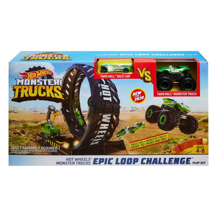 Mattel Hot Wheels - Monster Trucks hurok kihívás játékszett 2db autóval (HBH70)