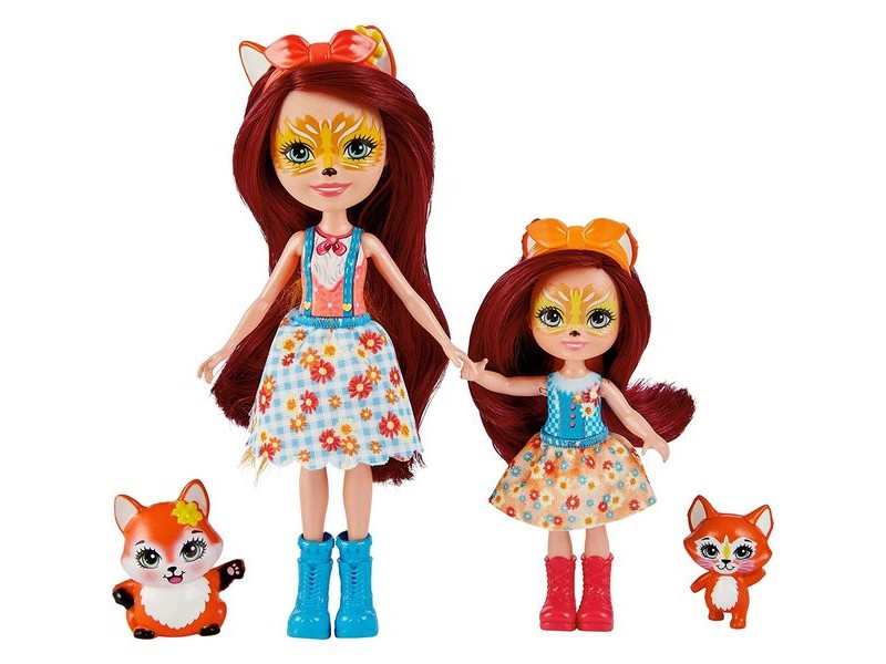 Mattel Enchantimals Testvérbabák állatkákkal Felicity és Feana Fox (HCF81)