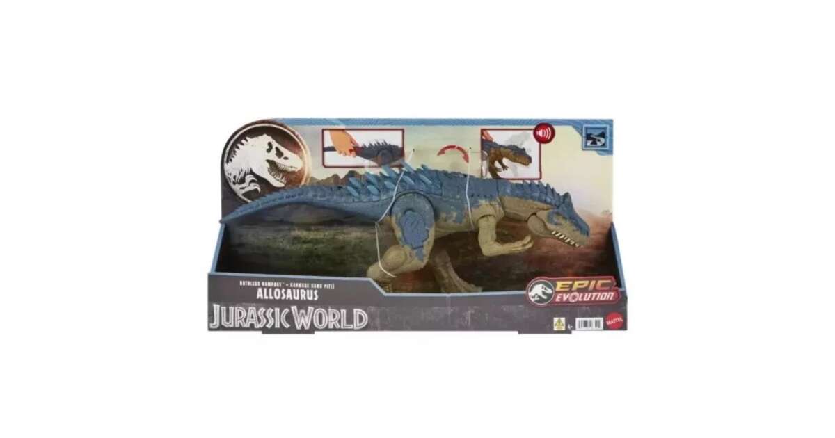 Mattel Jurassic World: Veszedelmes Allosaurus dinoszaurusz figura (HCL91)