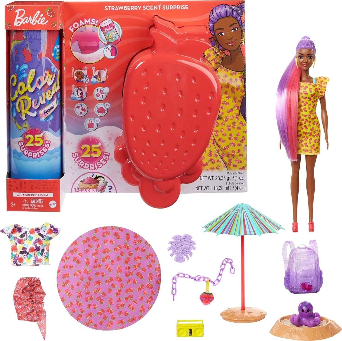 Mattel - Barbie Color Reveal Foam Strawberry Scent Surprise (GTN18)