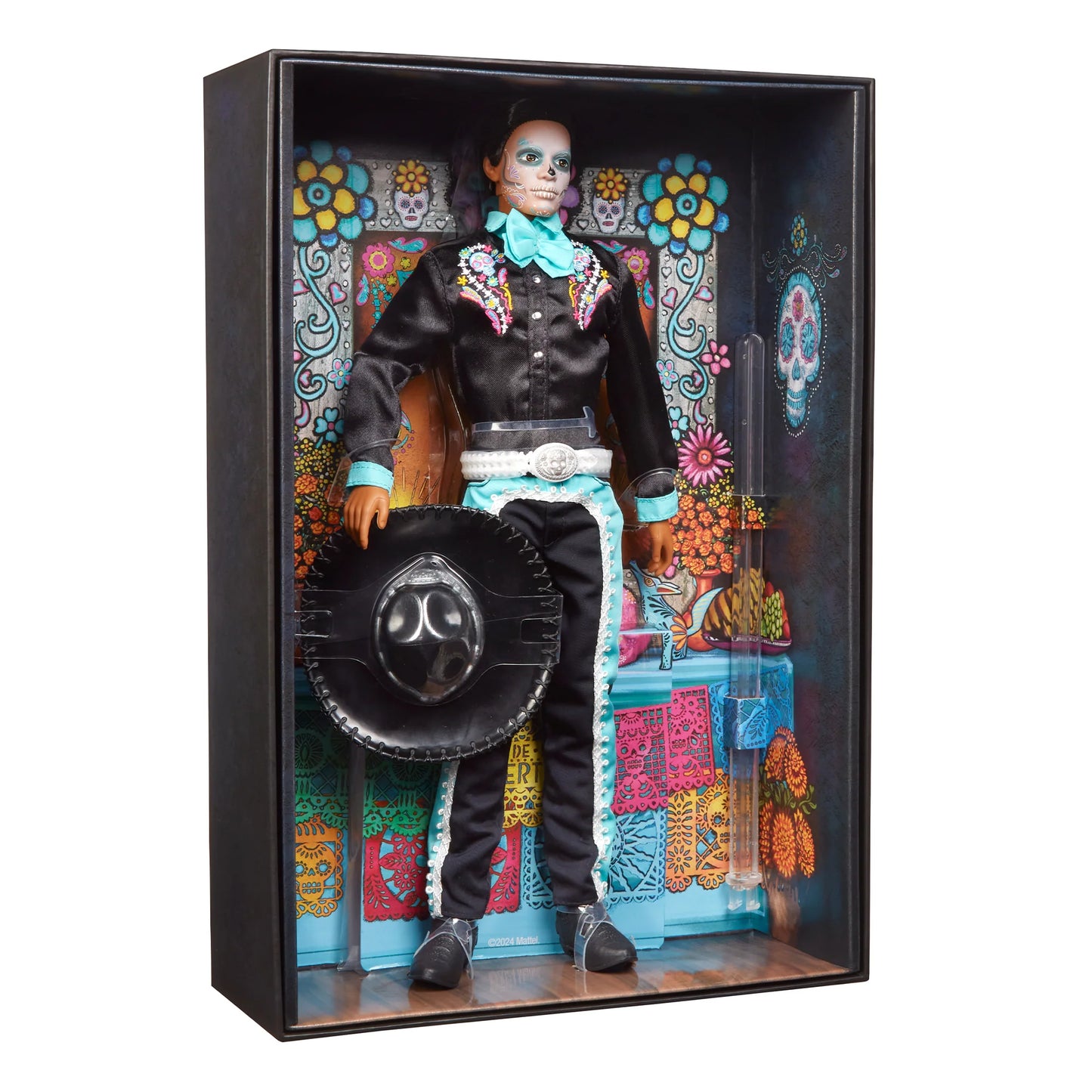 Mattel Barbie Signature Día De Muertos 2024 Ken baba fekete öltönyben, kalapban (HRM73)