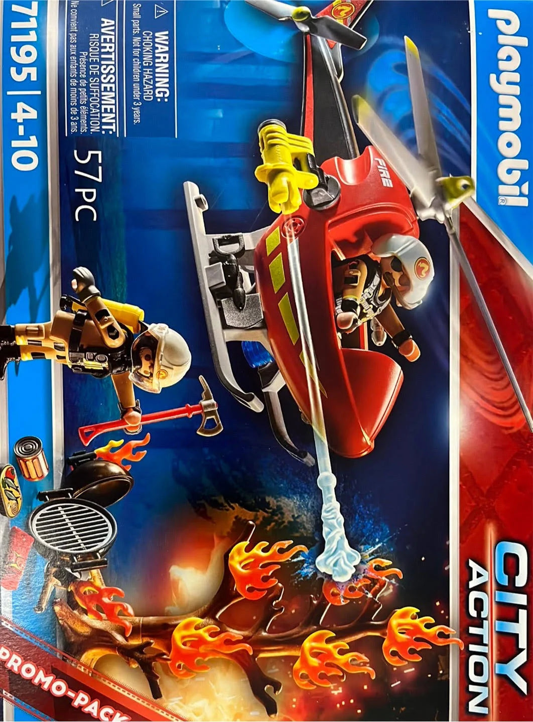 Playmobil - City Action Tűzoltósági helikopter vízágyúval (71195)