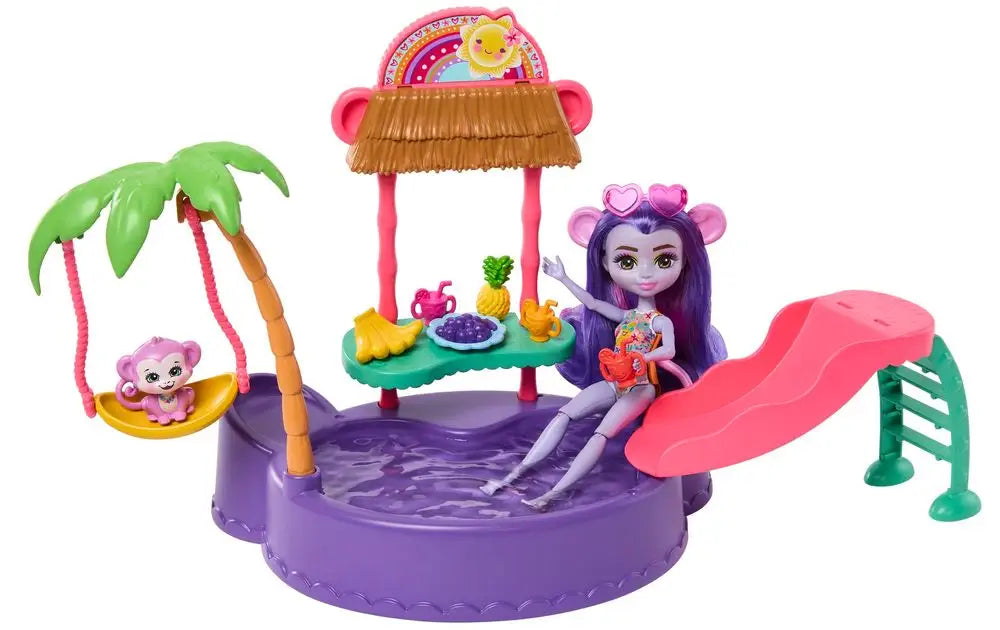 Mattel Enchantimals baba készlet medencével (HTW73)