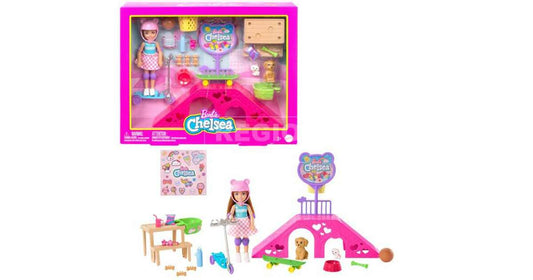 Mattel Barbie® Chelsea: Gördeszka park játékszett kiegészítőkkel (HJY35)