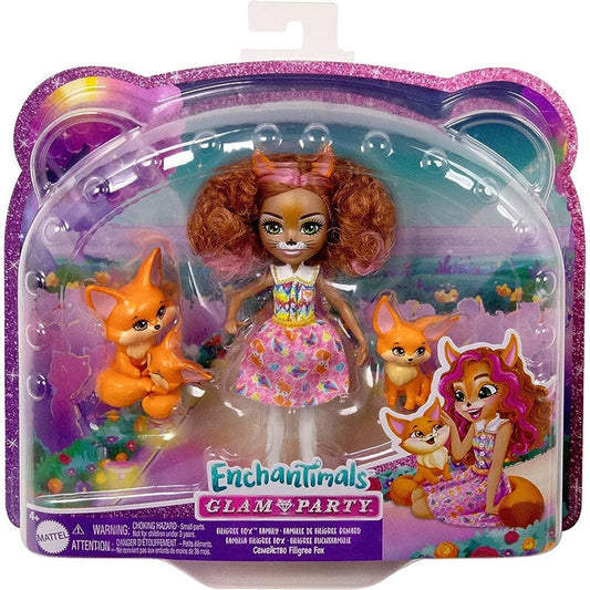 Mattel Enchantimals Glam Party baba rókacsaláddal (HNT60)