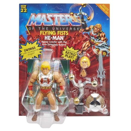 Mattel The Masters Of The Universe Flying Fists He-Man figura, 14 cm (HDT22)