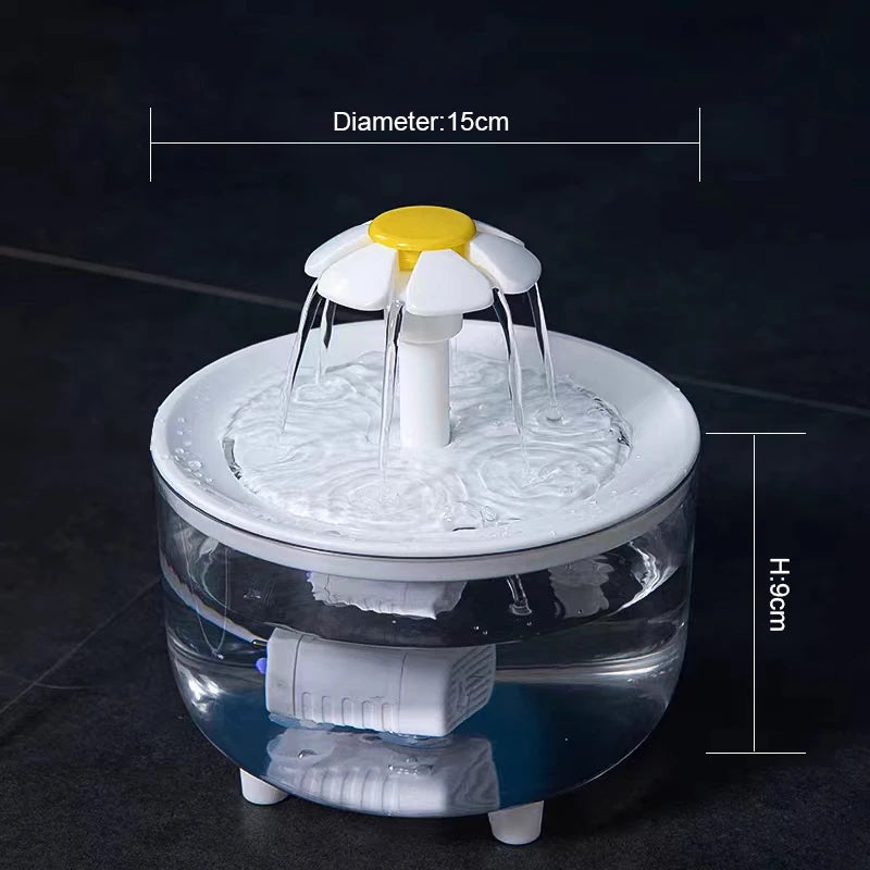 BOUSSAC - Macska Ivótál és Vízadagoló Ivókút – Csendes, USB Elektromos, 1200 mL-es Vízforgató Szűrőrendszerrel