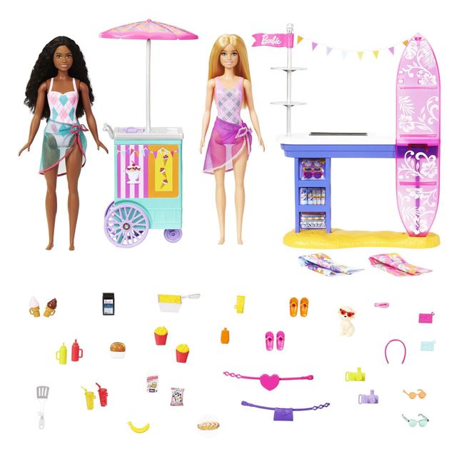 Mattel Barbie Beach Boardwalk Brooklyn és Malibu szett (HNK99)