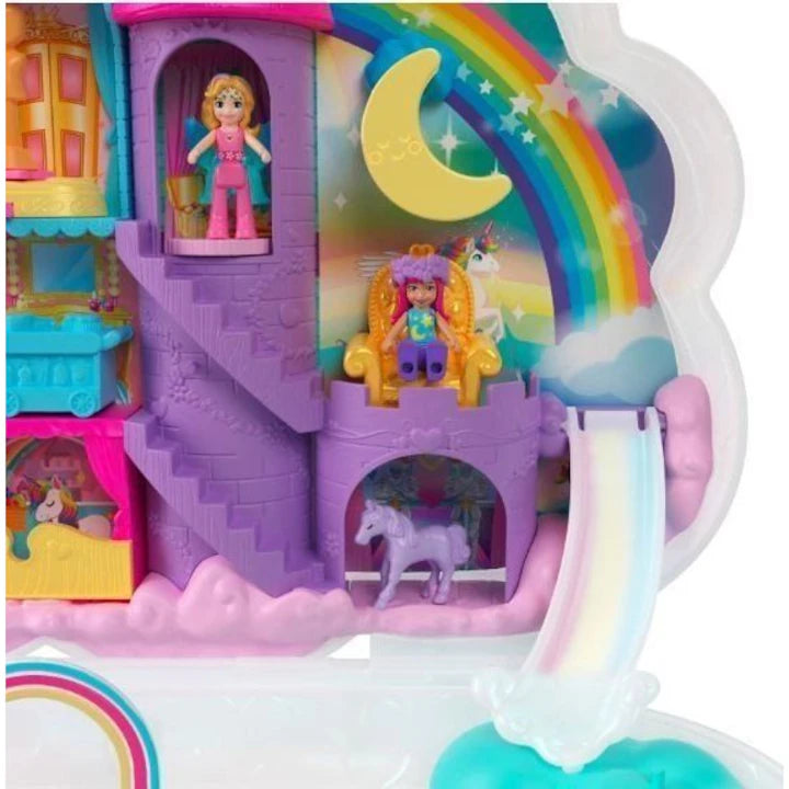 Mattel Polly Pocket Unicorn Beauty Salon unikornis játék készlet, Unicorn Surprise, 25 kiegészítővel (HKV51)