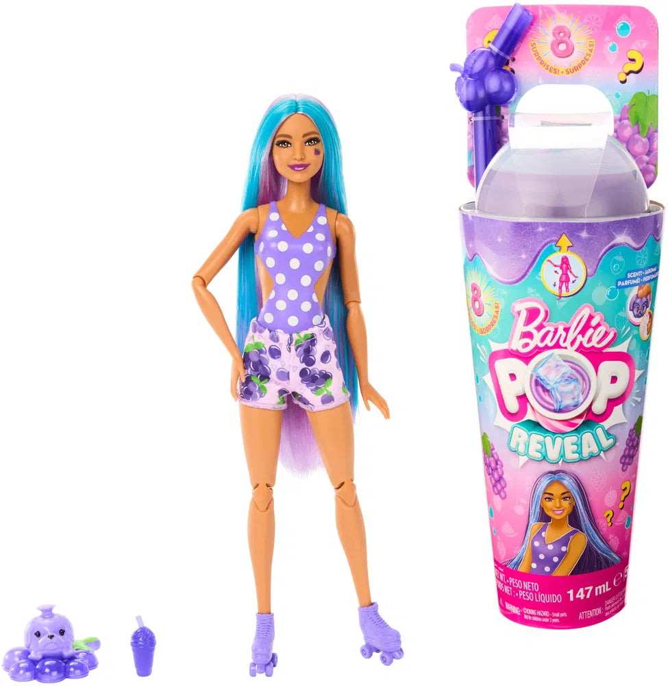 MATTEL Barbie Pop Reveal Fruit kékszőlős szoknyában (HNW44)